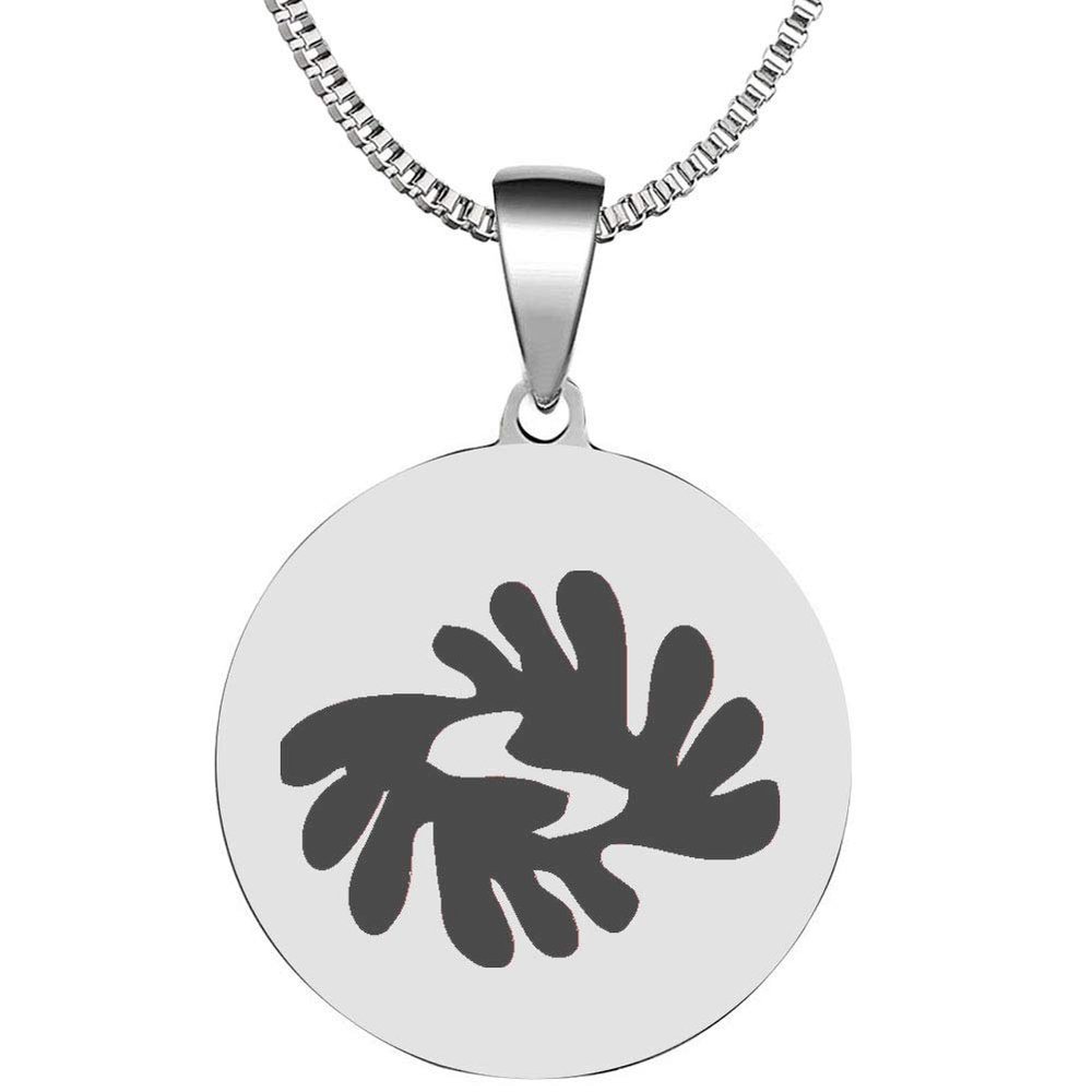 Adinkra Symbols Silver Plated Bi Nka Bi Stainless Steel Caution Against Strife and Provocation Pendant Necklace