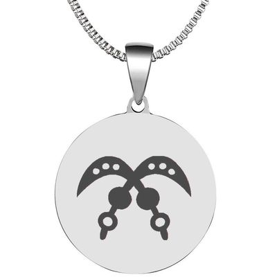 Adinkra Symbols Silver Plated Akofena Valor and Bravery Stainless Steel Pendant Necklace