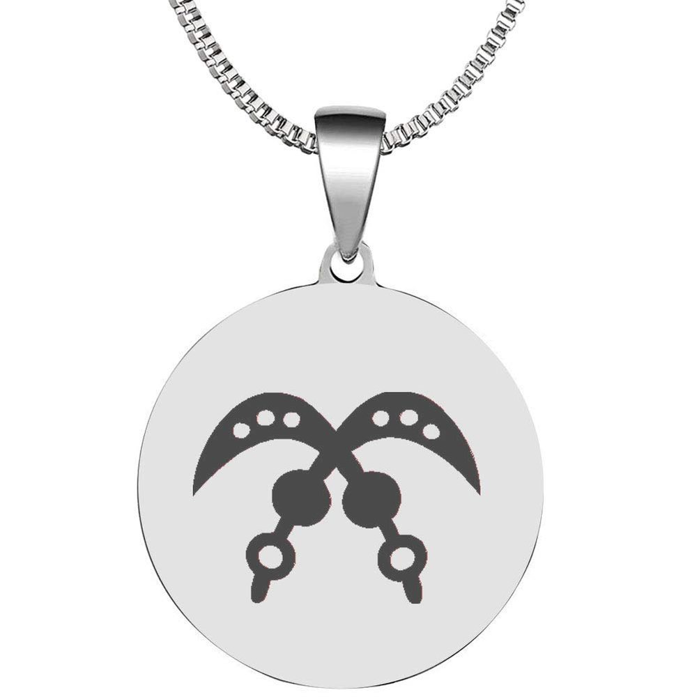 Adinkra Symbols Silver Plated Akofena Valor and Bravery Stainless Steel Pendant Necklace