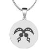 Adinkra Symbols Silver Plated Akofena Valor and Bravery Stainless Steel Pendant Necklace view 1