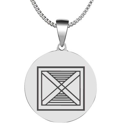 Adinkra Symbols Silver Plated Mframadan Stainless Steel Face Difficulties Pendant Necklace
