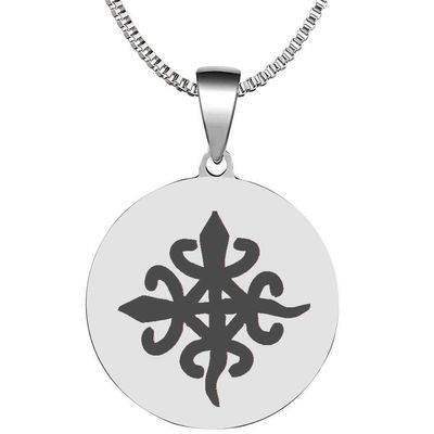 Adinkra Symbols Silver Plated Funtunfunefu Denkyemfunefu Stainless Steel Unity Pendant Necklace