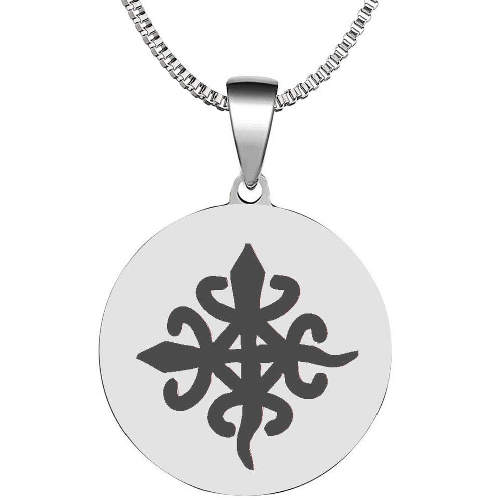 Adinkra Symbols Silver Plated Funtunfunefu Denkyemfunefu Stainless Steel Unity Pendant Necklace