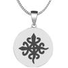 Adinkra Symbols Silver Plated Funtunfunefu Denkyemfunefu Stainless Steel Unity Pendant Necklace view 1