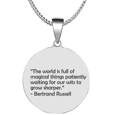 Adinkra Symbols Silver Plated The World is Full of Magical Things Patiently Inspirational Quotes Stainless Steel Pendant Necklace