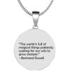 Adinkra Symbols Silver Plated The World is Full of Magical Things Patiently Inspirational Quotes Stainless Steel Pendant Necklace view 1