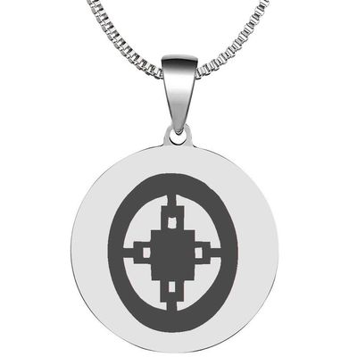 Adinkra Symbols Silver Plated Dame Dame Stainless Steel Intelligence and Ingenuity Pendant Necklace