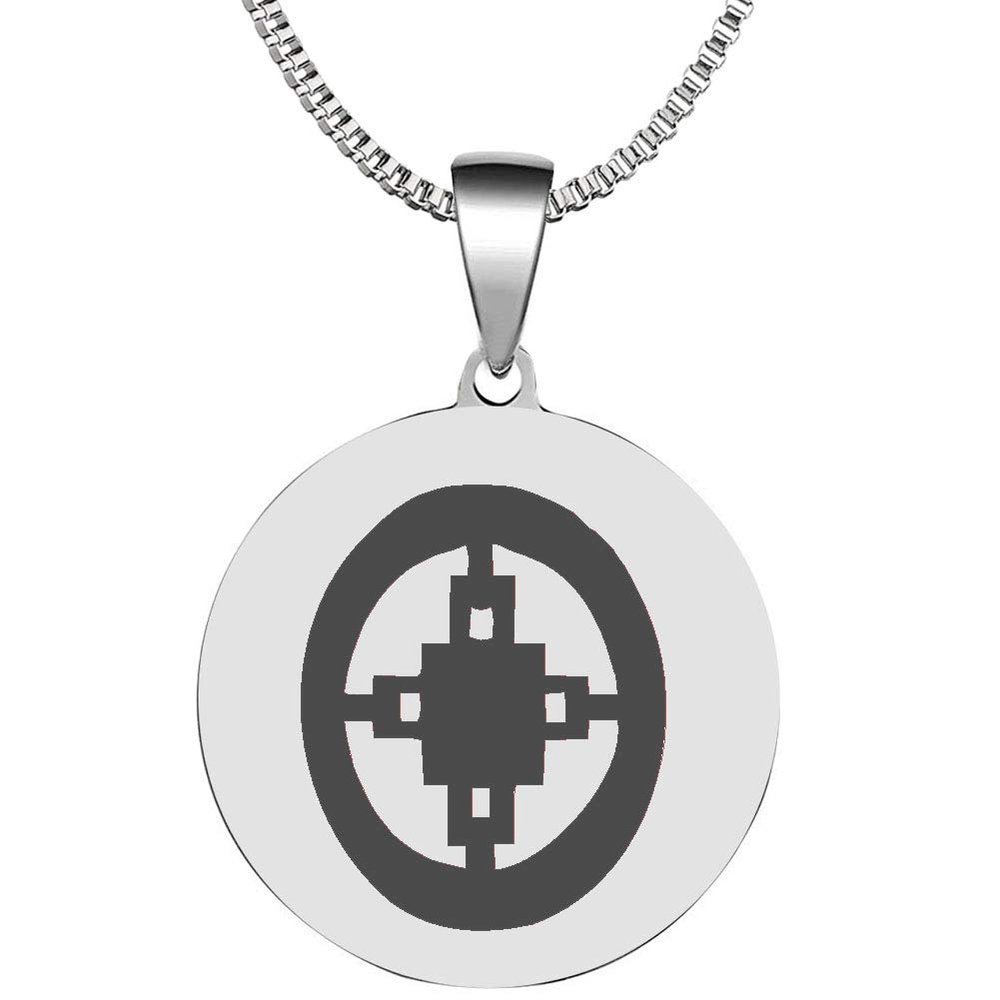 Adinkra Symbols Silver Plated Dame Dame Stainless Steel Intelligence and Ingenuity Pendant Necklace