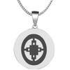 Adinkra Symbols Silver Plated Dame Dame Stainless Steel Intelligence and Ingenuity Pendant Necklace view 1