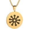 Adinkra Symbols Gold Plated Fofo Stainless Steel Envy and Jealousy Pendant Necklace view 1