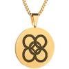 Adinkra Symbols Gold Plated Kintinkantan Arrogance Stainless Steel Pendant Necklace view 1
