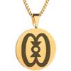 Adinkra Symbols Gold Plated Wo NSA Da Mu A Stainless Steel Democracy and Pluralism Pendant Necklace view 1