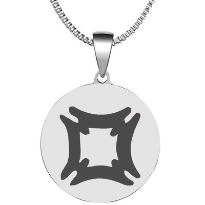 Adinkra Symbols Silver Plated Fihankra Safety Stainless Steel Pendant Necklace