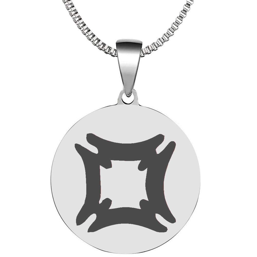 Adinkra Symbols Silver Plated Fihankra Safety Stainless Steel Pendant Necklace