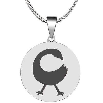 Adinkra Symbols Silver Plated Sankofa Learn from The Past Stainless Steel Pendant Necklace