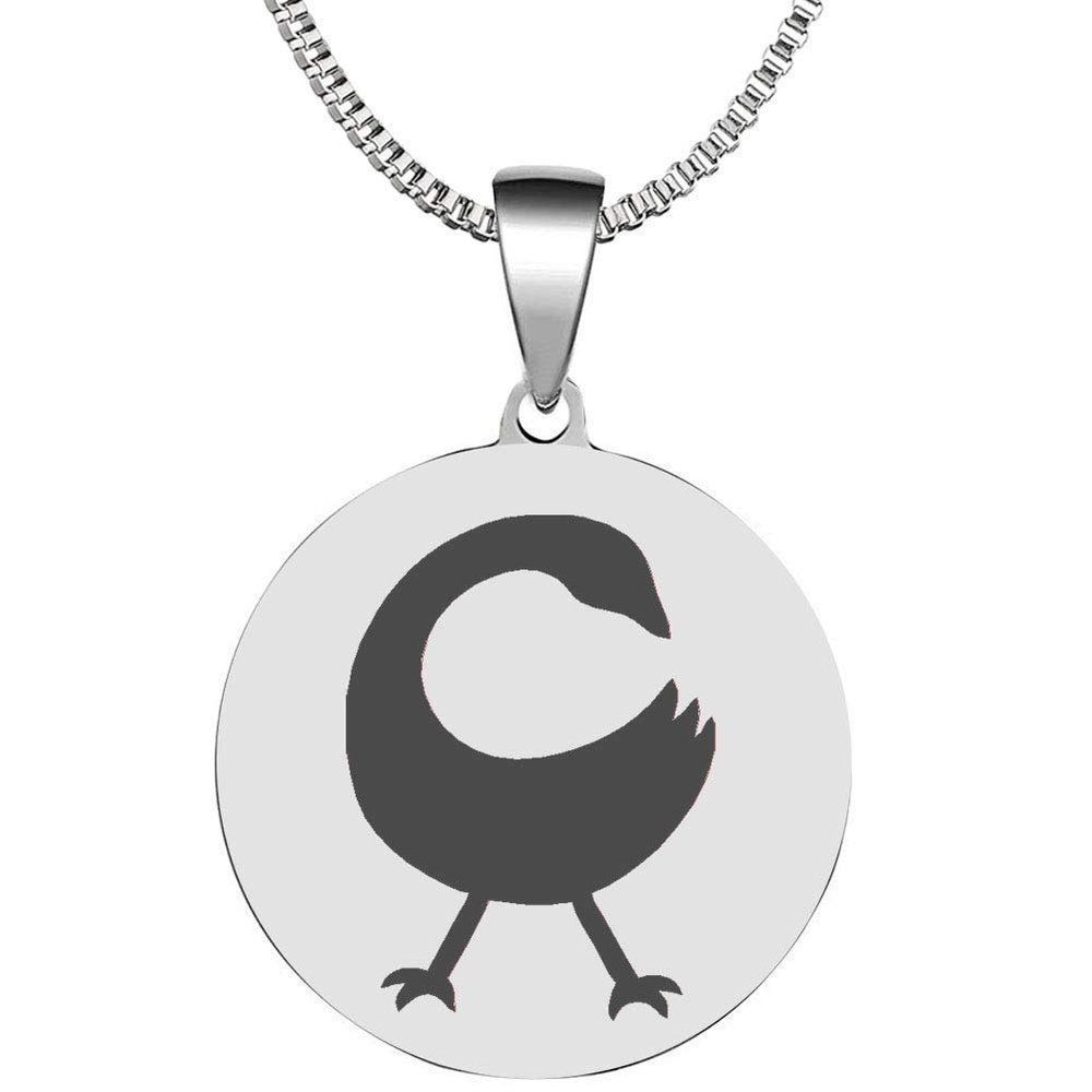 Adinkra Symbols Silver Plated Sankofa Learn from The Past Stainless Steel Pendant Necklace