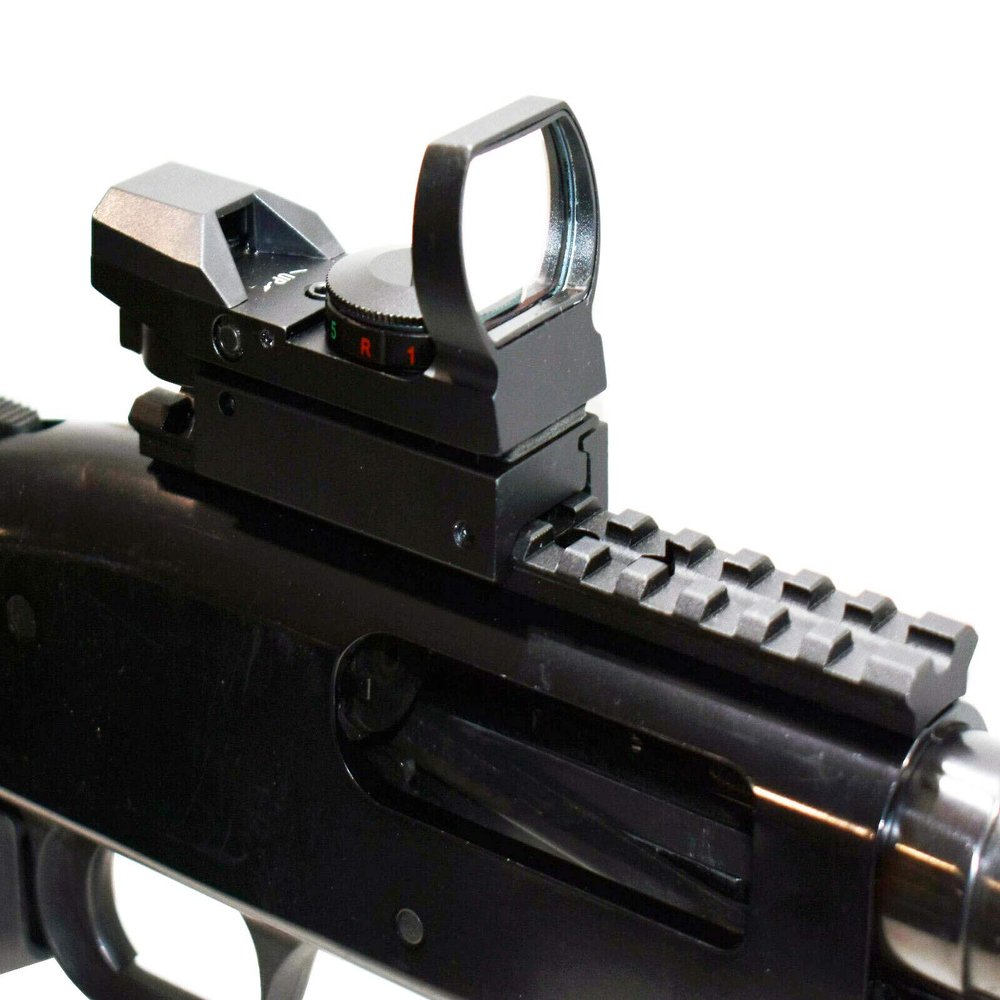 Hunting optics for mossberg 500 12 ga picatinny weaver base and sight green red dot picatinny weaver base mount adapter rail aluminum black hunting optics tactical home defense accessory.