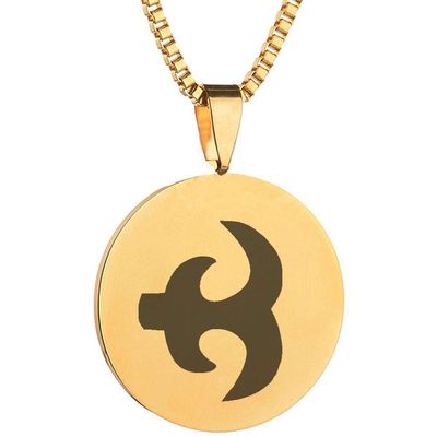 Adinkra Symbols Gold Plated Akoko Nan Discipline Stainless Steel Pendant Necklace