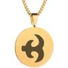 Adinkra Symbols Gold Plated Akoko Nan Discipline Stainless Steel Pendant Necklace view 1
