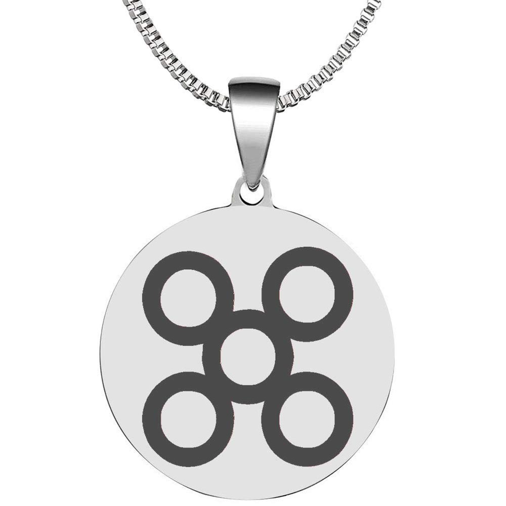 Adinkra Symbols Silver Plated Mpuannum Priestly Office and Skillfulness Stainless Steel Pendant Necklace