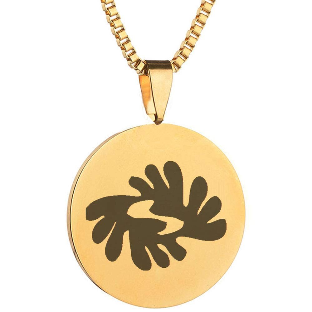 Adinkra Symbols Gold Plated Bi Nka Bi Stainless Steel Caution Against Strife and Provocation Pendant Necklace