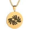 Adinkra Symbols Gold Plated Bi Nka Bi Stainless Steel Caution Against Strife and Provocation Pendant Necklace view 1