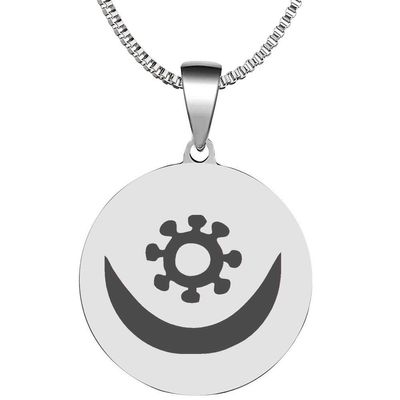 Adinkra Symbols Silver Plated Osram Ne Nsoromma Harmony and Fondness Stainless Steel Pendant Necklace