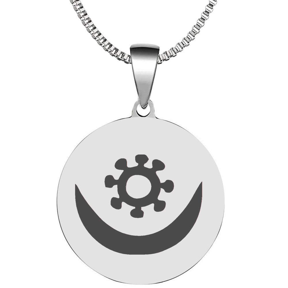 Adinkra Symbols Silver Plated Osram Ne Nsoromma Harmony and Fondness Stainless Steel Pendant Necklace