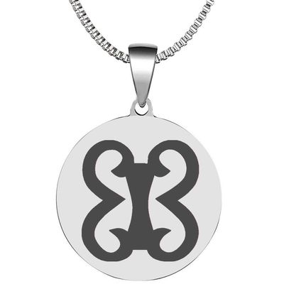 Adinkra Symbols Silver Plated Pempamsie Stainless Steel Preparedness and Strength Pendant Necklace