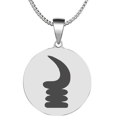 Adinkra Symbols Silver Plated Akoben War Horn Vigilance and Wariness Stainless Steel Pendant Necklace