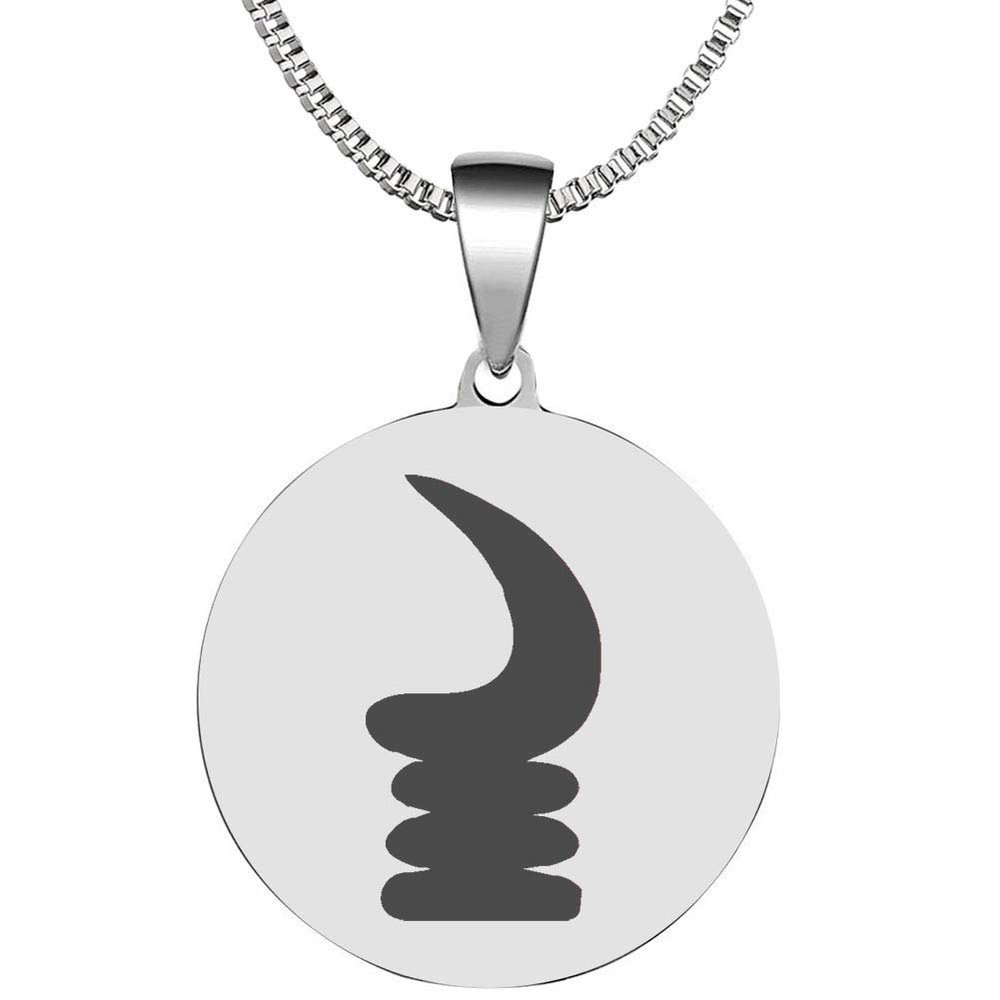 Adinkra Symbols Silver Plated Akoben War Horn Vigilance and Wariness Stainless Steel Pendant Necklace
