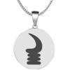 Adinkra Symbols Silver Plated Akoben War Horn Vigilance and Wariness Stainless Steel Pendant Necklace view 1