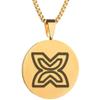 Adinkra Symbols Gold Plated Fawohodie Independence and Liberty Stainless Steel Pendant Necklace view 1