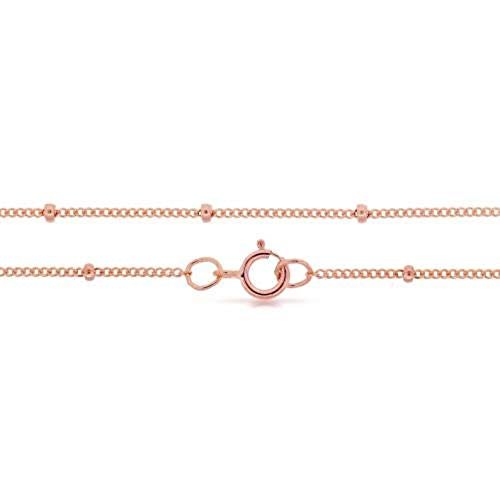14Kt Rose Gold Filled 1mm 30" Satellite Curb Chain with Spring Ring Clasp - 1 Pc (12607)/1