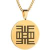 Adinkra Symbols Gold Plated NEA Onnim No SUA A, Ohu Knowledge Education Stainless Steel Pendant Necklace view 1