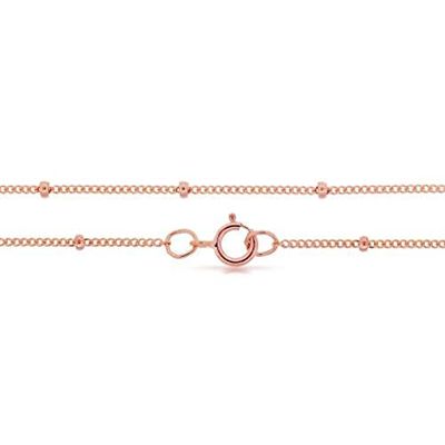 14Kt Rose Gold Filled 1mm 24" Satellite Curb Chain with Spring Ring Clasp - 1 Pc (12606)/1