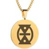 Adinkra Symbols Gold Plated Mmere Dane Stainless Steel Dynamism of Life Pendant Necklace view 1