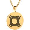 Adinkra Symbols Gold Plated Fihankra Safety Stainless Steel Pendant Necklace view 1