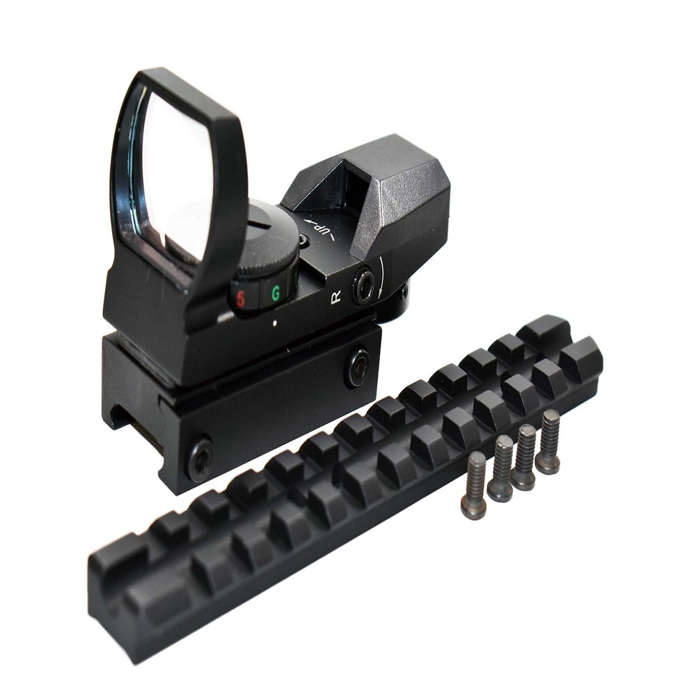 Trinity Reflex Sight with Base Mount for mossberg 500 590 835 12 ga Hunting Optics Picatinny Weaver Base Mount Adapter Rail Aluminum Black Tactical Home Defense Accessory.