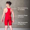 Elite Sports Kids Wrestling Youth Singlet, Standard Boys Wrestling Singlets (Red, Small) view 3