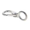 MroMax Fixed Eye Hook,304 Stainless Steel 0 Carabiner Lock Boat Clip Hook 55mm Length Silver Tone 1pcs view 1
