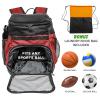 Xelfly Basketball Backpack with Ball Compartment  Sports Equipment Bag for Soccer Ball, Volleyball, Gym, Outdoor, Travel, Team  2 Bottle Pockets, Includes Laundry or Shoe Bag  25L (Red) view 3