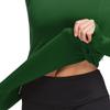 baleaf Women's Thermal Shirts Long Sleeve Workout Tops Running Compression Zipper Pocket Fleece Cold Weather Gear Winter Thumbholes Green XS view 4