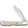 Case XX WR Pocket Knife Smooth Natural Bone Mini Copperlock W/Cross Shield Item #22594 - (61749L SS) - Length Closed: 3 5/8 Inches view 1