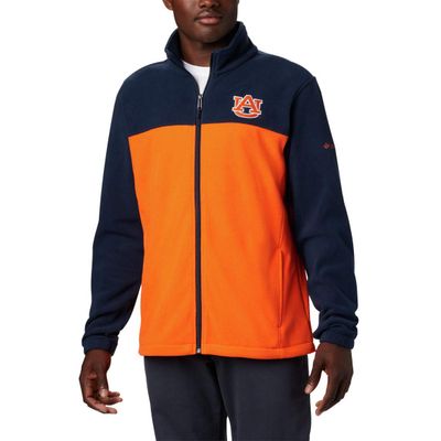 Columbia NCAA Auburn Tigers Men's Collegiate Flanker III Fleece Jacket, Small, AUB - Navy/Spark Orange