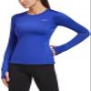 baleaf Women's Thermal Shirts Long Sleeve Workout Tops Running Athletic Zipper Pocket Fleece Lined Cold Weather Gear Winter Thumbholes Royal Blue XXL view 1