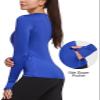 baleaf Women's Thermal Shirts Long Sleeve Workout Tops Running Athletic Zipper Pocket Fleece Lined Cold Weather Gear Winter Thumbholes Royal Blue XXL view 2