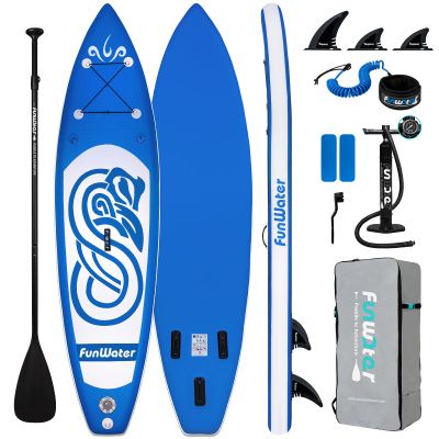 FunWater 10'31"6" Inflatable Stand Up Paddle Board with Premium SUP Paddleboard Accessories, Wide Stable Anti-Slip EVA Deck,Paddle Boards for Adults & Youth of All Skill Levels
