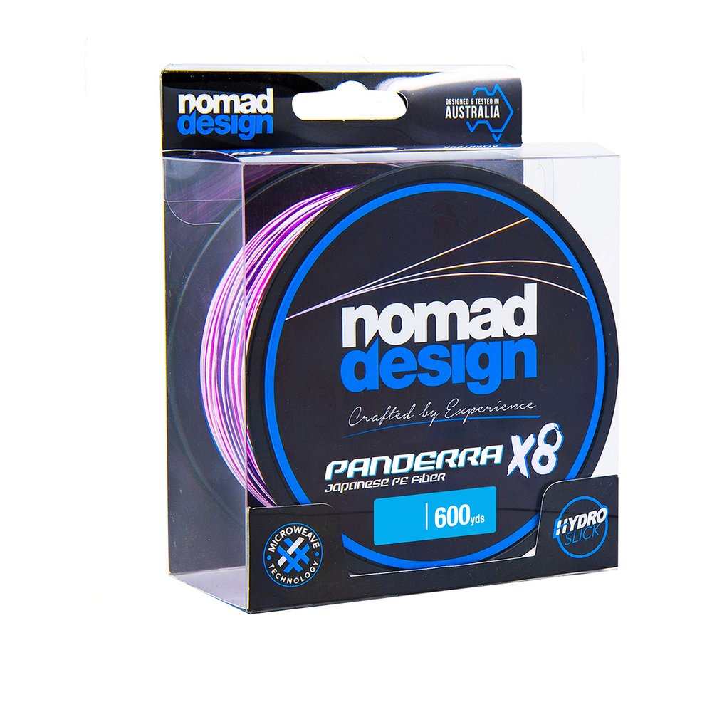 Nomad Design PANDERRA 40lb Test Multicolor - Premium Multicolor PE Fiber Fishing Line with Micro Weave Technology, Hydroslick Coating, and Increased Casting Distance