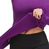 baleaf Women's Thermal Tops Long Sleeve Workout Shirts Running Compression Zipper Pocket Fleece Cold Weather Gear Winter Thumbholes Purple XS view 4